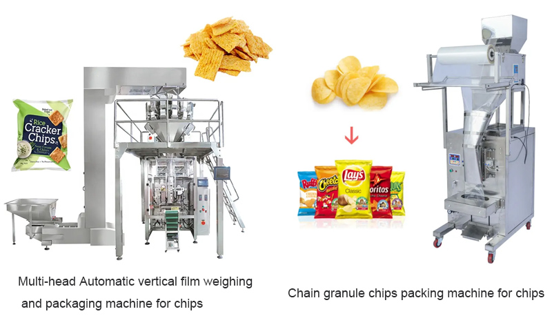 What types of Automatic Vertical Film Weighing and Packaging Machine for Chips are there?