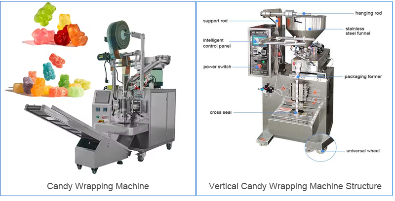 Small vertical granule wrapping machine for candies Products
