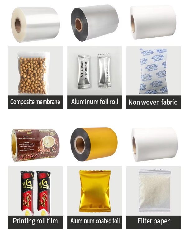 Packaging bag material display