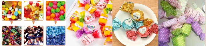 Candy packaging effect display